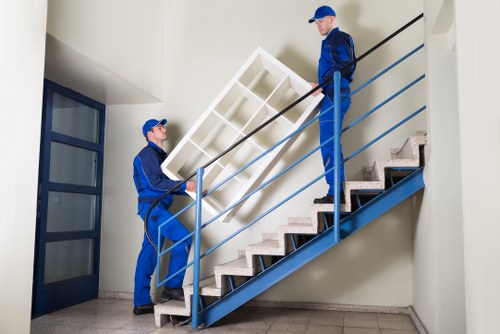 Office removals in Brompton planning and packing scene