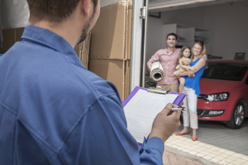 Local moving van service handling boxes and household items in Brompton