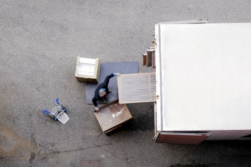 IT equipment and furniture being prepared for office relocation in Brompton