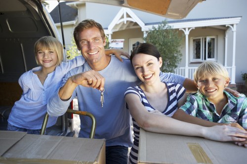 Careful loading of boxes and household items by a local mover