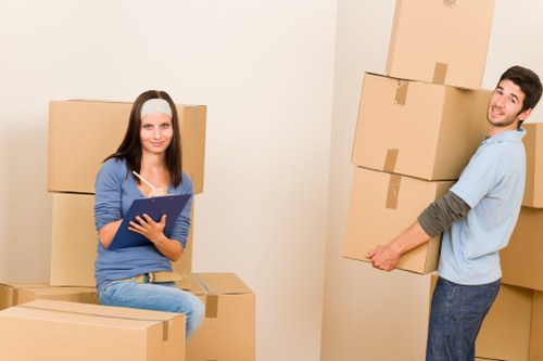 Preparation checklist and packed moving boxes in a Brompton home